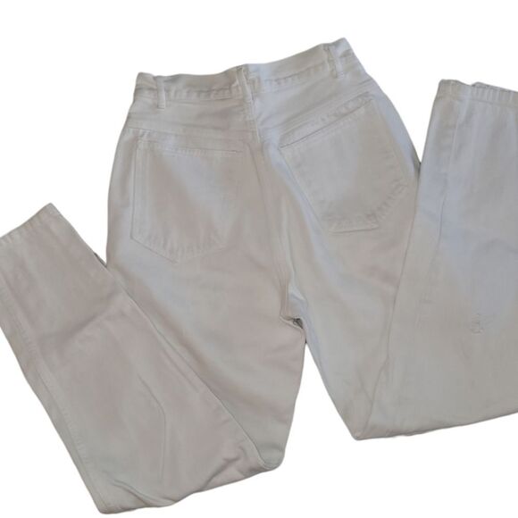 80's Rio by Stephen Mardon White High Waisted Zipper Ankle Size 7 - Picture 2 of 9